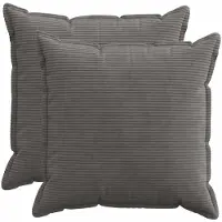 vidaXL Kussensloop 2 st HOUTEN Donkergrijs 65 x 65 cm corduroy
