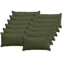 vidaXL Kussensloop 12 st HOUTEN Groen 40 x 80 cm corduroy