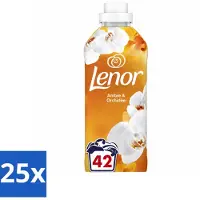 Lenor 25 x - Wasverzachter - Amber & Orchidee - Fris & Zacht - 42 Wasbeurten - Voordeelverpakking - 25 stuks