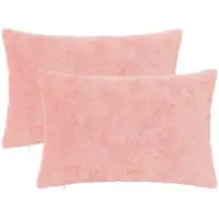 vidaXL Kussensloop 2 st HEERLEN Roze 50 x 80 cm Nep Konijnenbont
