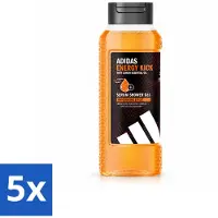 Adidas 5 x – Douchegel – Active Skin & Mind Energy Kick – 250 ml - Voordeelverpakking - 5 stuks