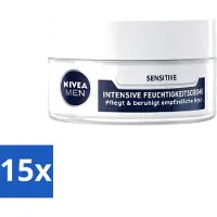 Nivea 15 x Men – Gezichtscrème – Sensitive Intensive – 50 ml - Voordeelverpakking - 15 stuks