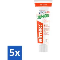 Elmex 5 x - Tandpasta - Junior - (5-12 jaar) - Tooth Strengthening- 75 ml - Voordeelverpakking - 5 stuks
