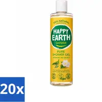Happy Earth 20 x – Douchegel – 100% Natuurlijk Jasmine Ho Wood – 300 ml - Voordeelverpakking - 20 stuks