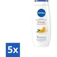 Nivea 5 x - Douchegel - Orange - Voelbaar Gladde Huid - 250 ml - Voordeelverpakking - 5 stuks