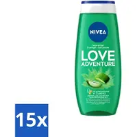 Nivea 15 x - Love Adventure Douchegel - Huidbeschermend - 250 ml - Voordeelverpakking - 15 stuks