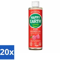 Happy Earth 20 x – Douchegel – 100% Natuurlijk Floral Patchouli – 300 ml - Voordeelverpakking - 20 stuks