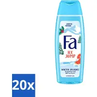Fa 20 x - Douchegel - Winter Splashes Ice Jump - Frisse Geur & Verfrissing - Verzorgend - 250 ml - Voordeelverpakking - 20 stuks