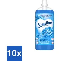 Soupline 10 x – Wasverzachter – Active Fresh Frisheid van Blauwe Anjer – 2 L - Voordeelverpakking - 10 stuks