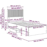 vidaXL Bedframe met opbergruimte en hoofdbord met lade Gerookt eiken