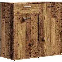 vidaXL - Dressoir - 80x36x75 - cm - bewerkt - hout - artisanaal - eikenkleur