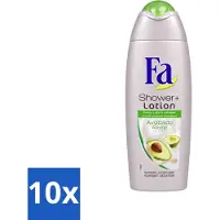 Fa 10 x - Douchecrème Met Lotion - Avocado - 250 ml - Voordeelverpakking - 10 stuks