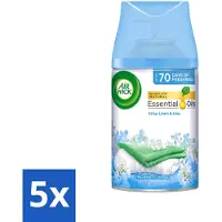 Air Wick 5 x - Luchtverfrisser Navulling - Fris Linnen & Lila - Automatische Spray - 250 ml - Voordeelverpakking - 5 stuks