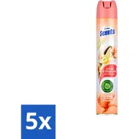 At Home 5 x - Scents - Luchtverfrisser - Vanilla & Magnolia - Verwijdert Vieze Geurtjes - 400 ml - Voordeelverpakking - 5 stuks