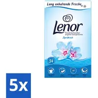 Lenor 5 x - Droogtrommeldoekjes - Aprilfris - Textielverfrisser - 34 Doekjes - Voordeelverpakking - 5 stuks