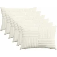 vidaXL Kussensloop 6 st ALMELO Crèmekleurig 30 x 50 cm corduroy