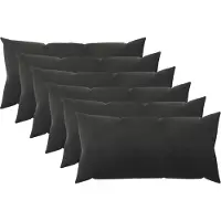 vidaXL Kussensloop 6 st HEERLEN Zwart 40 x 70 cm fluweel