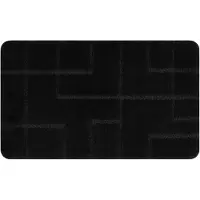 Rugsx Badkamertapijt SUPREME LINES, lijnen, antislip, zacht - zwart 50x80 cm