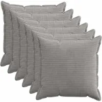 vidaXL Kussensloop 6 st HOUTEN Lichtgrijs 70 x 70 cm corduroy
