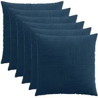 vidaXL Kussensloop 6 st ALMELO Marineblauw 80 x 80 cm corduroy