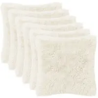 vidaXL Kussen 6 st HEERLEN Wit 30 x 30 cm PV Fleece