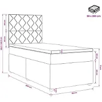 vidaXL Boxspringbed met matras Lichtgrijs 90 x 200 cm Stof