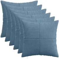 vidaXL Kussensloop 6 st ALMELO Blauw 40 x 40 cm corduroy