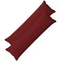 vidaXL Kussensloop 2 st HOUTEN Wijnrood 40 x 145 cm Faux Linnen