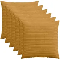 vidaXL Kussensloop 6 st HEERLEN Geel 70 x 70 cm corduroy