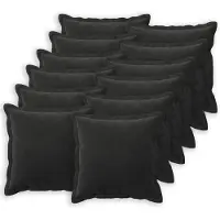 vidaXL Kussen met kussen HOUTEN 12 st Zwart fluweel