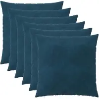 vidaXL Kussensloop 6 st HEERLEN Blauw 60 x 60 cm fluweel