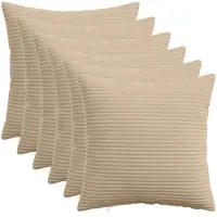 vidaXL Kussensloop 6 st HEERLEN Taupe 50 x 50 cm corduroy