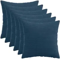 vidaXL Kussensloop 6 st HEERLEN Marineblauw 40 x 40 cm corduroy