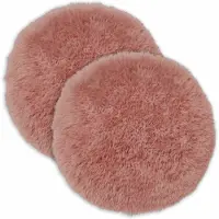 vidaXL Kussensloop 2 st HEERLEN Roze Ø 60 cm PV Fleece