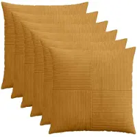 vidaXL Kussensloop 6 st ALMELO Geel 55 x 55 cm corduroy