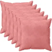 vidaXL Kussensloop 6 st HOUTEN Roze 65 x 65 cm Fluweel