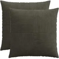 vidaXL Kussensloop 2 st ALMELO Antracietkleurig 80 x 80 cm corduroy