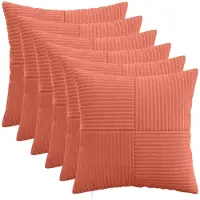vidaXL Kussensloop 6 st ALMELO Rood Oranje 40 x 40 cm corduroy