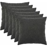 vidaXL Kussensloop 6 st HEERLEN Donkergrijs 55 x 55 cm Bouclé
