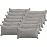 vidaXL Kussensloop 12 st HOUTEN Lichtgrijs 40 x 80 cm corduroy
