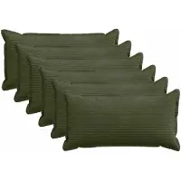 vidaXL Kussensloop 6 st HOUTEN Groen 40 x 70 cm corduroy