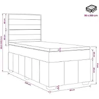 vidaXL Boxspringbed met matras en hoofdeinde, crème, 90 x 200 cm, stof