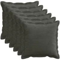vidaXL Kussensloop 6 st HOUTEN Antraciet 50 x 50 cm corduroy
