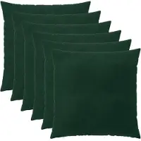vidaXL Kussensloop 6 st HEERLEN Donkergroen 55 x 55 cm fluweel