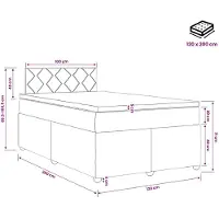 vidaXL Boxspringbed met matras Lichtgrijs 120 x 200 cm Stof