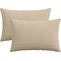 vidaXL Kussensloop 2 st HEERLEN Taupe 50 x 70 cm corduroy
