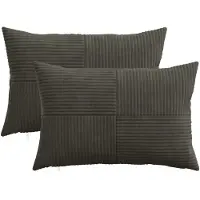 vidaXL Kussensloop 2 st ALMELO Antracietkleurig 50 x 70 cm corduroy