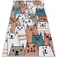 Rugsx Tapijt FUN Gatti voor kinderen, katten multi roze 140x190 cm