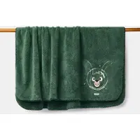 Woody plaid - donkergroen - konijn - 262-10-PLA-M/789 - 150x200cm