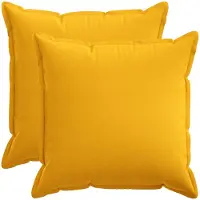 vidaXL Kussen met kussen HOUTEN 2 st Licht Geel Faux Linnen